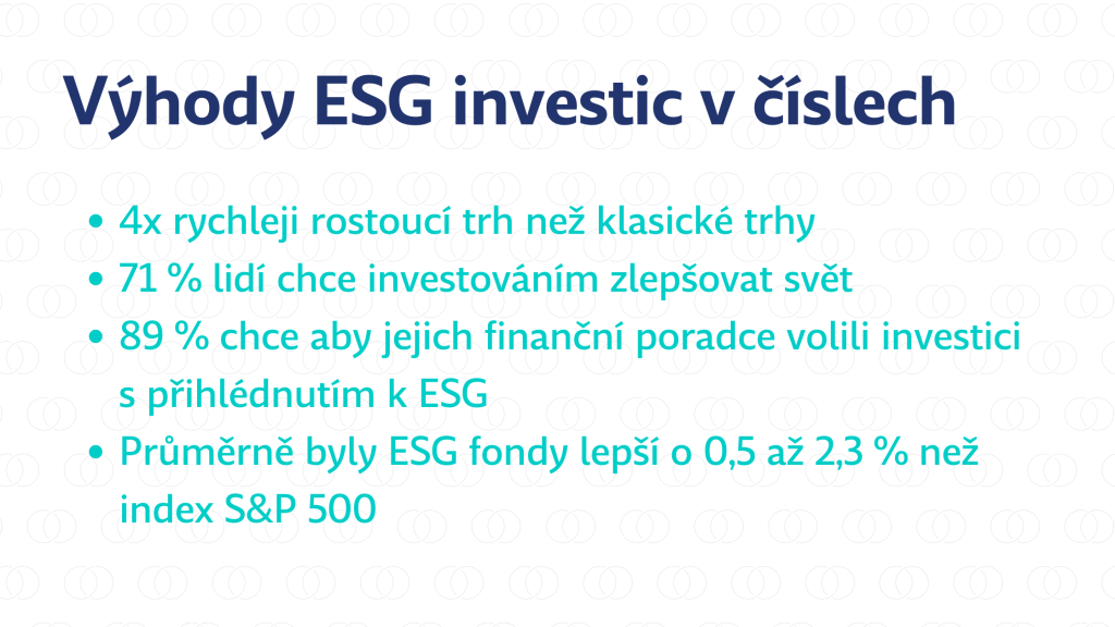 Výhody ESG investice v číslech